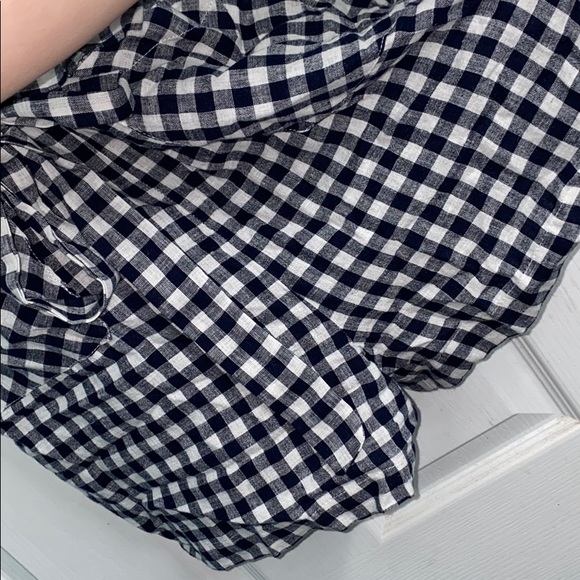 White and Navy Button-Up Romper - Picture 4 of 6